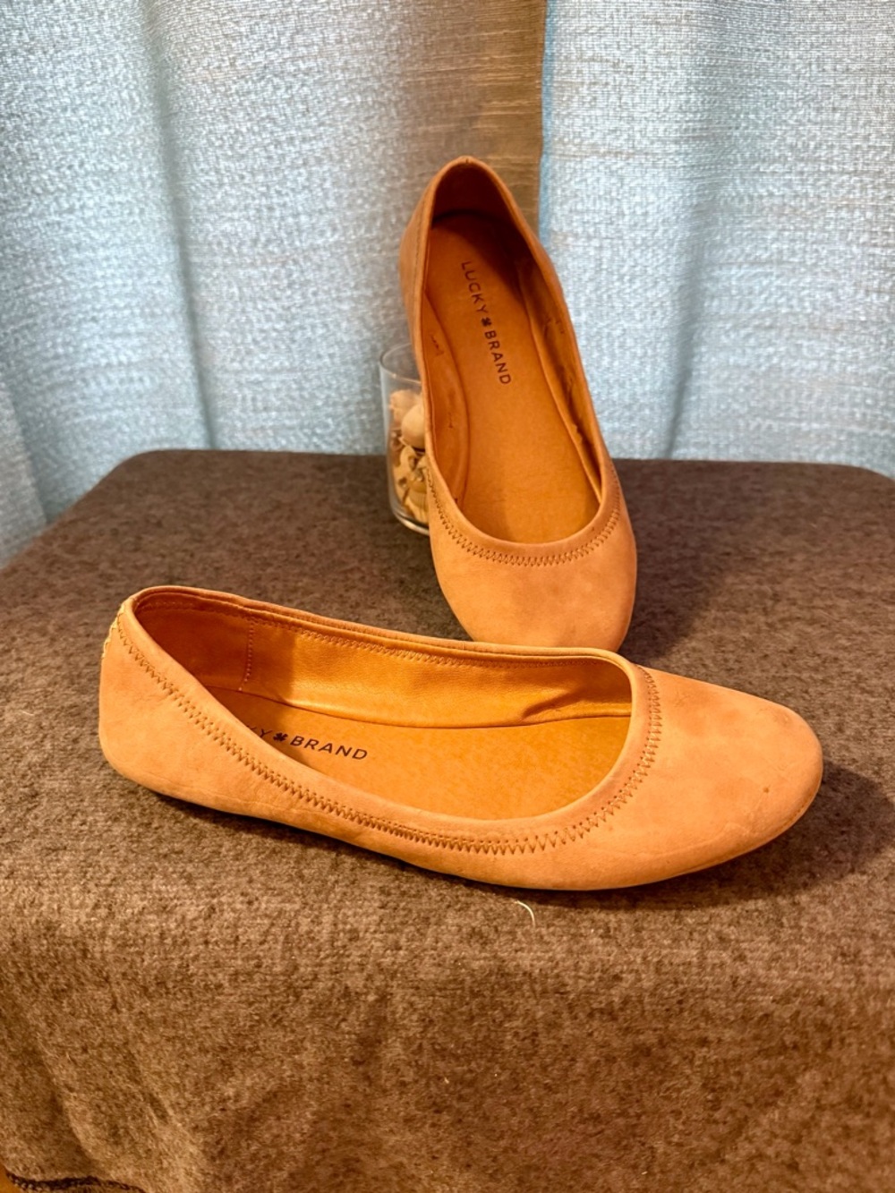 Lucky Brand Peach/Tan Suede Ballet Flats